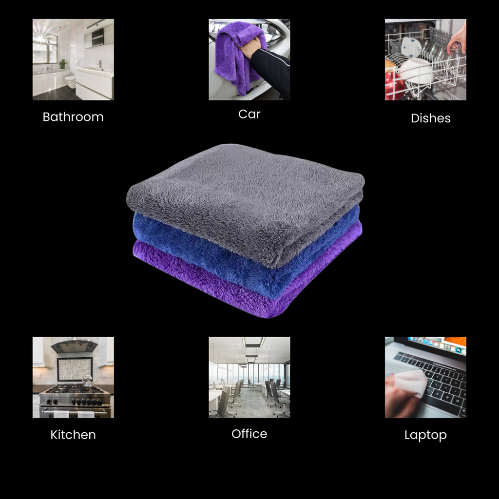 Absora Plush Microfiber Towel – Soft, Strong & Reusable for Everyday Cleaning