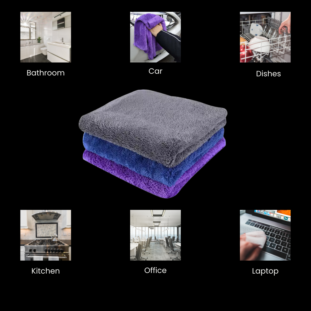 Absora Plush Microfiber Towel – Soft, Strong & Reusable for Everyday Cleaning